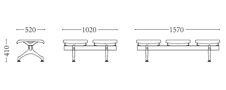 PU機(jī)場椅/等候椅/排椅 -SJ9202(圖2) undefined