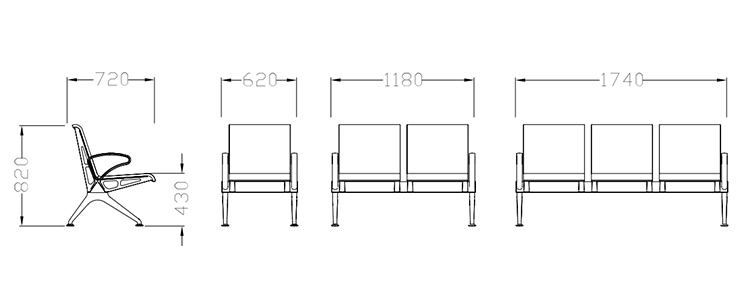 PU機(jī)場(chǎng)椅/等候椅/排椅 -SJ9078L(圖1) undefined